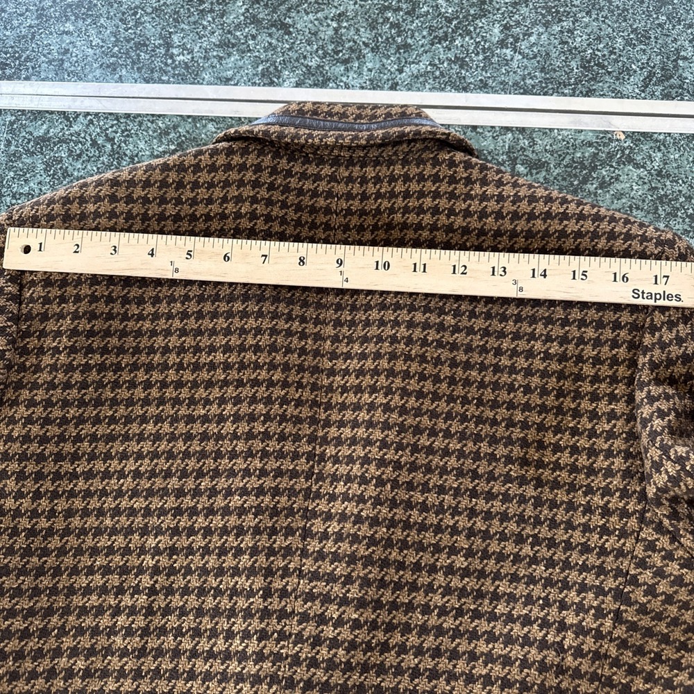 Talbots Herringbone Women Made In Italy Brown Wool Cashmere Silk Blend Blazer 14 - Picture 9 of 14